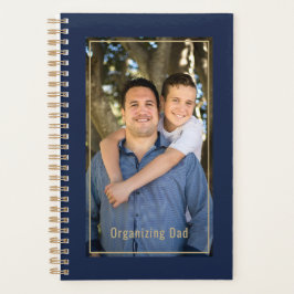 Organizing Dad Personalized Photo Navy Blue & Gold プランナー手帳