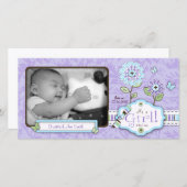 Organza FlowersフォトカードLav 案内状 (正面/裏面)