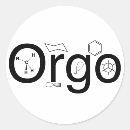 orgoチェアステッカー ラウンドシール (正面)