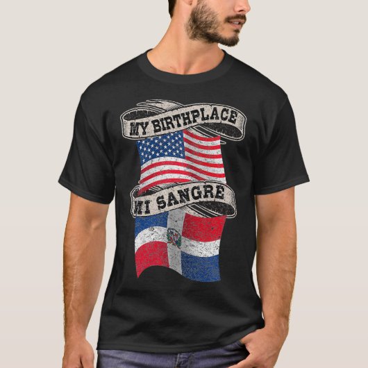Orgullosamente Dominicano Half Dominicano Half Ame Tシャツ (正面)