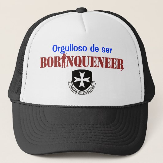 Orgulloso de ser Borinqueneerの帽子 キャップ (正面)