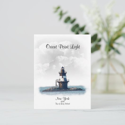 ORIENT POINT LIGHT - New York ポストカード (スタンド正面)