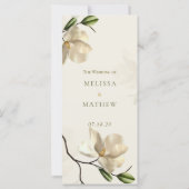 Oriental エレガント Magnoliaのテー結婚ブル・メニュー・カード (裏面)