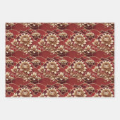 Oriental Art Deco Florals | Chinese New Year ラッピングペーパーシート (正面3)