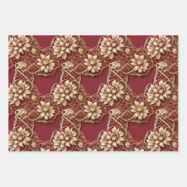 Oriental Art Deco Florals | Chinese New Year ラッピングペーパーシート