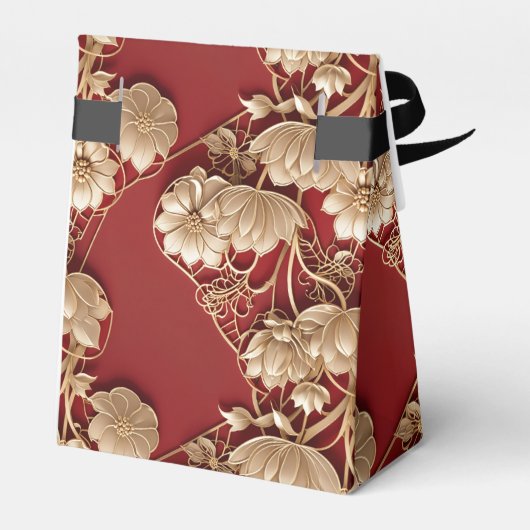 Oriental Art Deco Florals | Custom フェイバーボックス (裏面サイド)