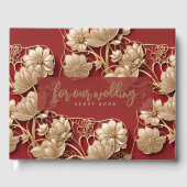 Oriental Art Deco Florals | Custom Wedding ゲストブック (正面)