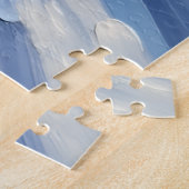 Oriental Blue Cat Christmas Red Truck Holiday ジグソーパズル (側面)