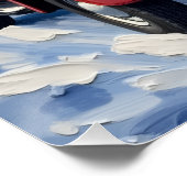 Oriental Blue Cat Christmas Red Truck Holiday ポスター (コーナー)