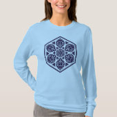 Oriental Blue Turkish Rosette Geometric Vector Art Tシャツ (正面)