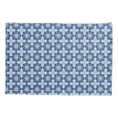 Oriental Blue White Moroccan Geometric Arabesque 枕カバー (裏面)