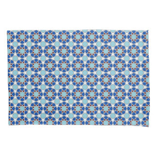 Oriental Blue White Moroccan Geometric Arabesque 枕カバー