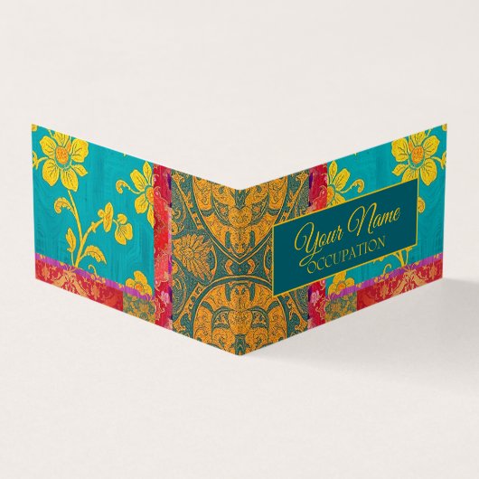 ORIENTAL Colorful Green Red - Business Card 名刺 (外部)