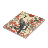 Oriental Crane and Peony - Traditional Asian Art タイル (側面)