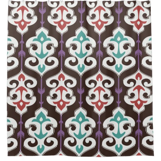 Oriental fabric ornament seamless pattern シャワーカーテン (正面)