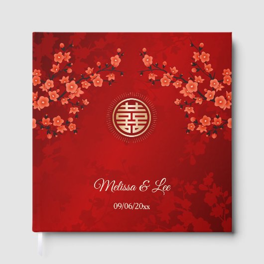 Oriental Floral Chinese Wedding ゲストブック (正面)