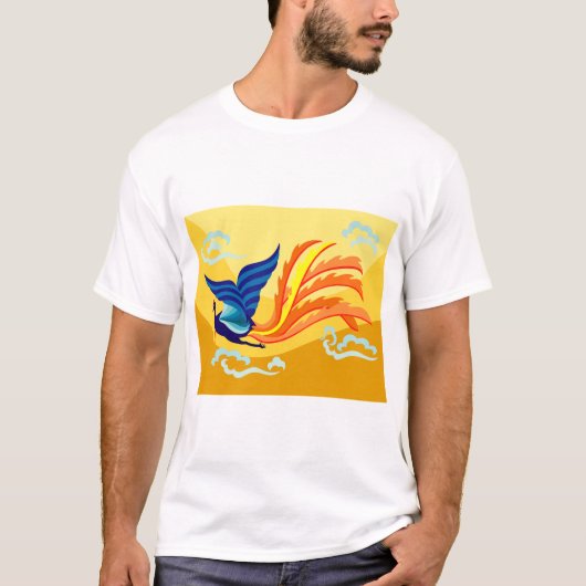 Oriental Flying Phoenix Mens T-Shirt Tシャツ (正面)