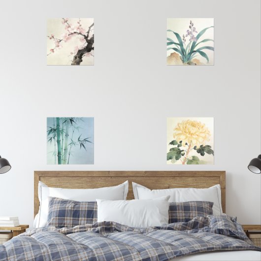 Oriental Four Gentlemen Print Set (寝室)