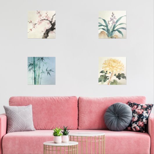 Oriental Four Gentlemen Print Set (リビング)