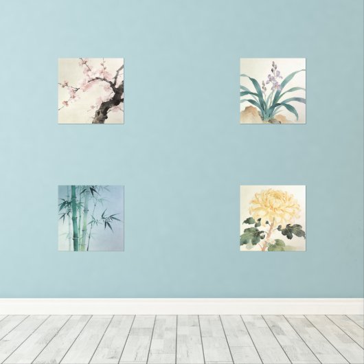 Oriental Four Gentlemen Print Set (ウッドフロア)