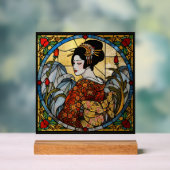 Oriental Geisha Acrylic Stained Glass Wall Art  アクリルサイン (ニュートラル)
