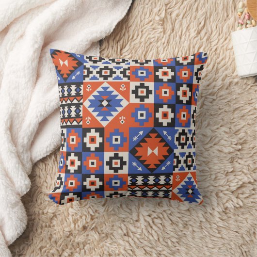 Oriental geometric seamless pattern. Ethnic design クッション (ブランケット)