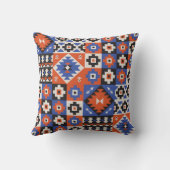 Oriental geometric seamless pattern. Ethnic design クッション (裏面)