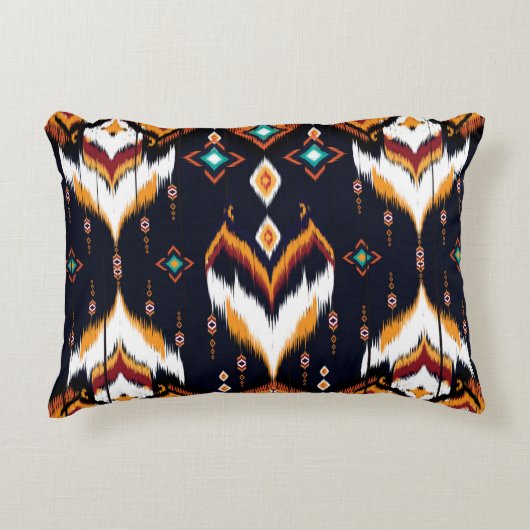 Oriental ikat pattern ethnic seamless pattern trad アクセントクッション (正面)