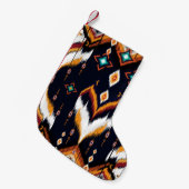 Oriental ikat pattern ethnic seamless pattern trad スモールクリスマスストッキング (正面 (吊り時))
