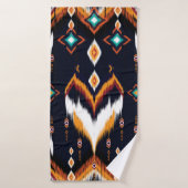 Oriental ikat pattern ethnic seamless pattern trad バスタオル (バスタオル)