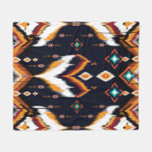 Oriental ikat pattern ethnic seamless pattern trad フリースブランケット (正面(横))