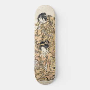 Oriental japanese geisha and samurai ukiyo-e art スケートボード