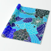Oriental Pattern in Blue Shades Wrapping Paper ラッピングペーパー (アンロールド)