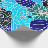 Oriental Pattern in Blue Shades Wrapping Paper ラッピングペーパー (角)
