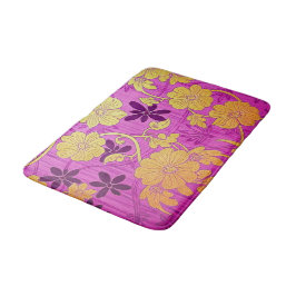 ORIENTAL Pink Golden Pattern - Bath Mat Rug バスマット