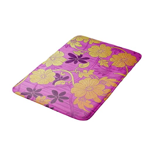 ORIENTAL Pink Golden Pattern - Bath Mat Rug バスマット (アングル)