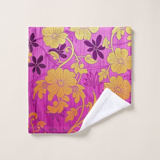 ORIENTAL Pink Golden Pattern - Bath Towel Set バスタオルセット (ウォッシュタオル)