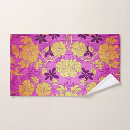 ORIENTAL Pink Golden Pattern - Bath Towel Set バスタオルセット (ハンドタオル)