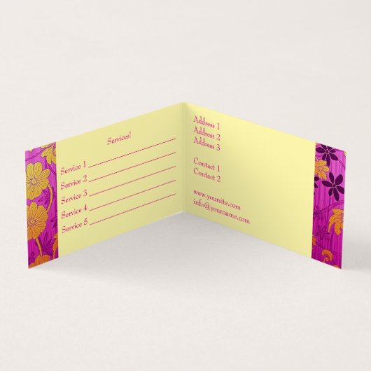 ORIENTAL Pink Golden Pattern - Business Card 名刺 (内部)