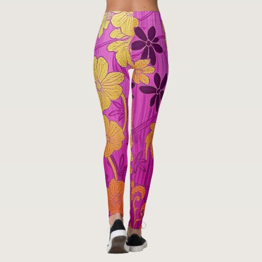 ORIENTAL Pink Golden Pattern - Leggings レギンス (裏面)