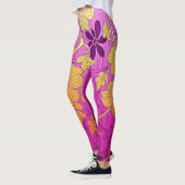 ORIENTAL Pink Golden Pattern - Leggings レギンス (左)