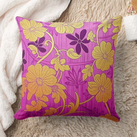 ORIENTAL Pink Golden Pattern - Pillow クッション (ブランケット)