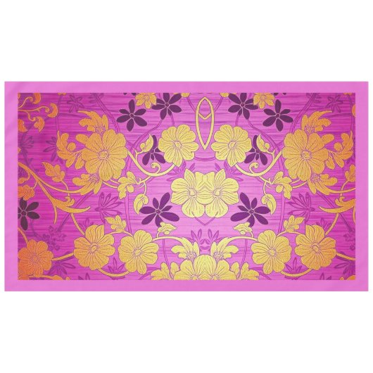 ORIENTAL Pink Golden Pattern - Tablecloth テーブルクロス (正面(横))