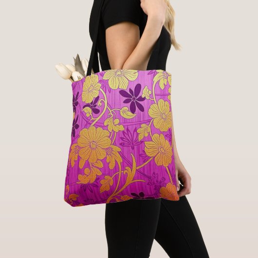 ORIENTAL Pink Golden Pattern - Tote Bag トートバッグ (クローズアップ)