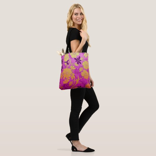 ORIENTAL Pink Golden Pattern - Tote Bag トートバッグ (モデル)