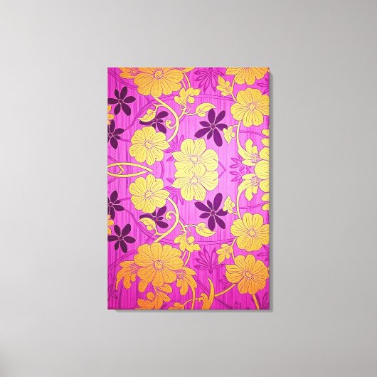 ORIENTAL Pink Golden Pattern - Wrapped Canvas キャンバスプリント (正面)