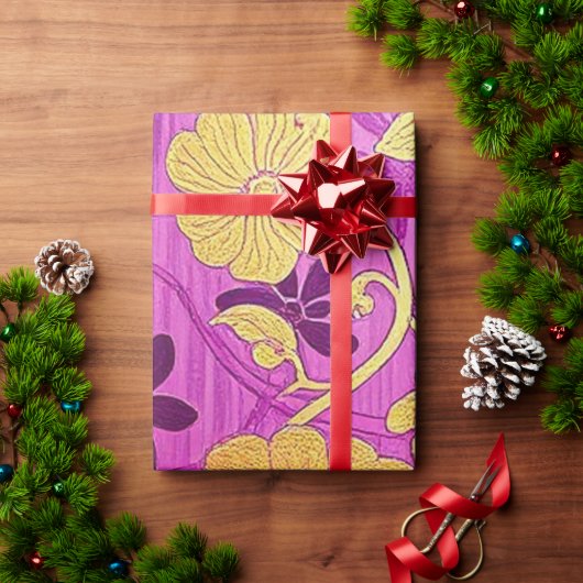 ORIENTAL Pink Golden Pattern - Wrapping Paper ラッピングペーパー (クリスマスギフト)