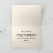 Oriental red flower bird Chinese wedding サンキューカード (内部)