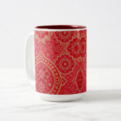 ORIENTAL Red Golden Pattern - Mug, Cup ツートーンマグカップ (正面左)