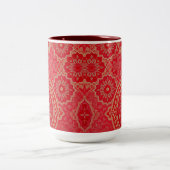 ORIENTAL Red Golden Pattern - Mug, Cup ツートーンマグカップ (中央)